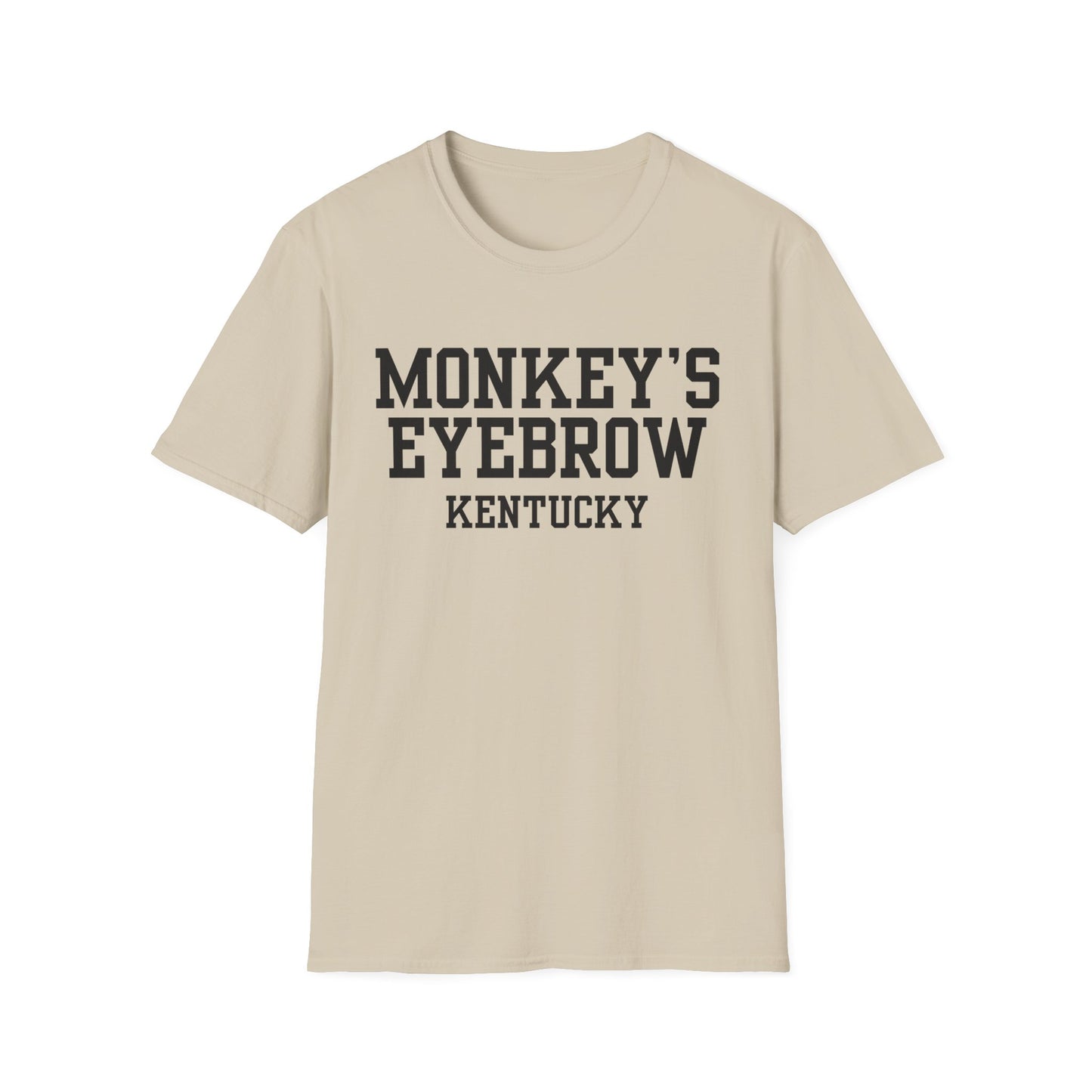 Monkey's Eyebrow Funny City Name T-Shirt novelty t-shirt for adults unisex funny shirt gift for travelers quirky town shirt funny city name shirt