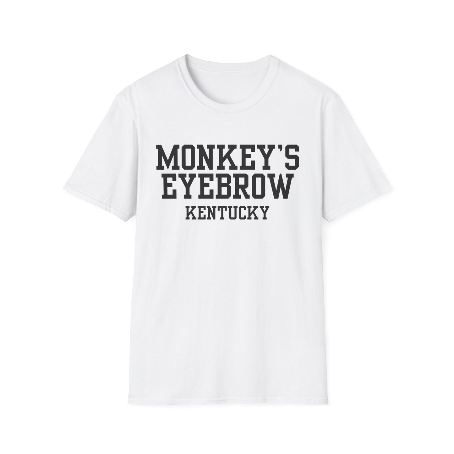 Monkey's Eyebrow Funny City Name T-Shirt novelty t-shirt for adults unisex funny shirt gift for travelers quirky town shirt funny city name shirt