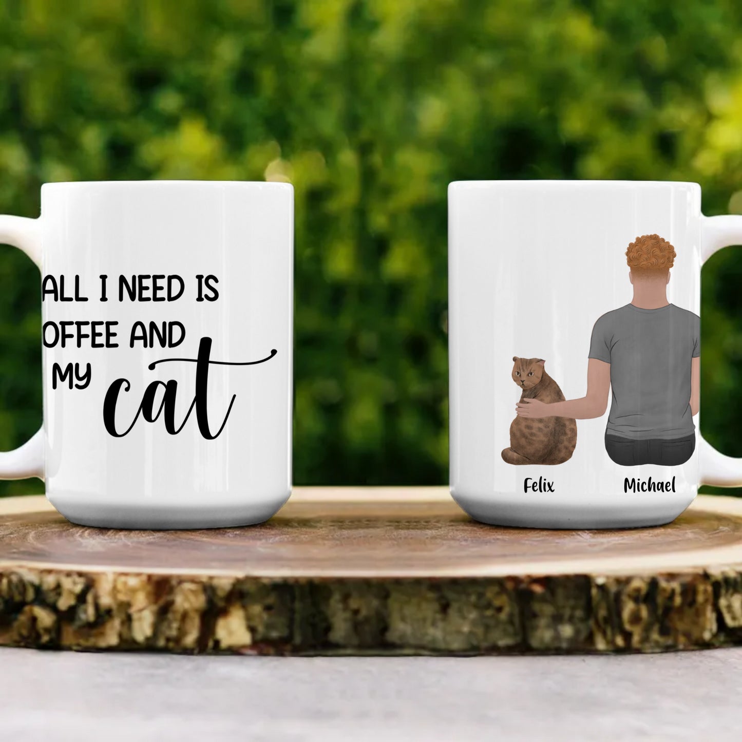 Personalized Cat Dad Coffee Mug - White 15oz. Ceramic Mug