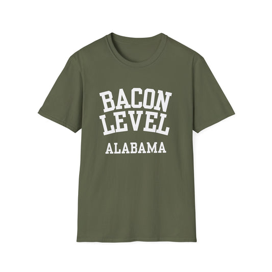 Bacon Level Funny City Name T-Shirt weird town shirt sarcastic shirt silly town tee local pride tee funny city name travel gift tee small town gift