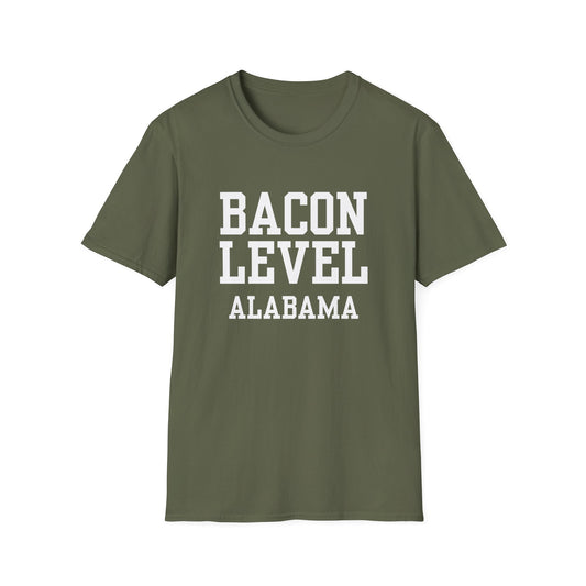 Bacon Level Funny City Name T-Shirt travel gift tee custom city tee novelty t-shirt silly town tee hometown humor gag gift tee sarcastic shirt