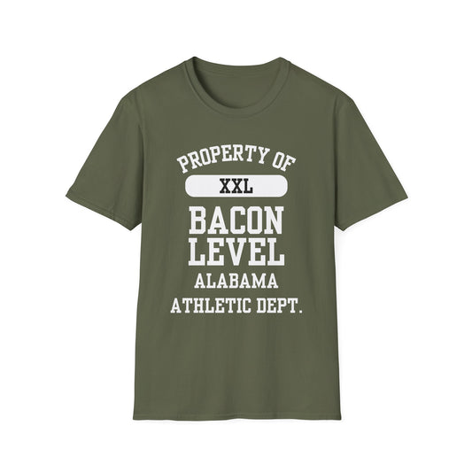 Bacon Level Funny City Name T-Shirt sarcastic shirt custom city tee quirky place tee travel gift tee funny city name silly town tee novelty t-shirt