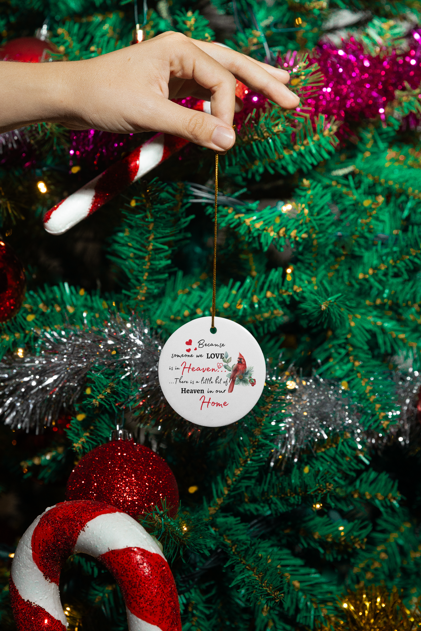 Because Someone We Love is in Heaven - Circle Ornament
