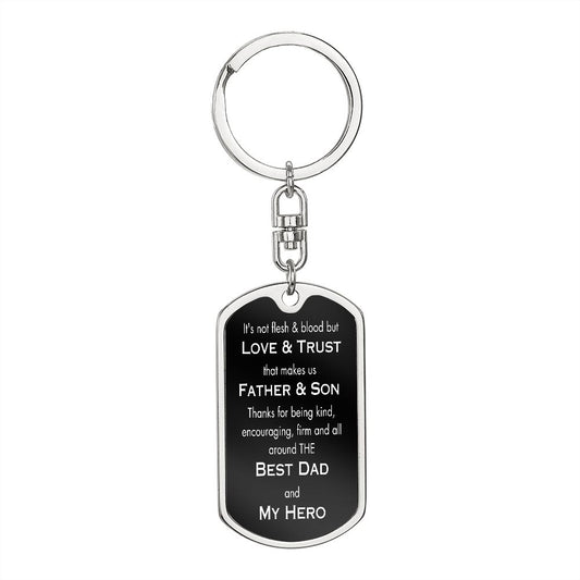 Dog Tag Keychain (Best Dad - Step Dad - Bonus Dad | Dog Tag Keychain )