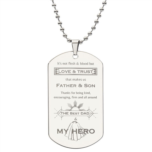 Dog Tag Necklace (My Dad My Hero - Step Dad | Dog Tag Necklace)