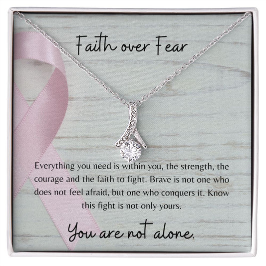 Alluring Beauty Necklace( Faith Over Fear - Breast Cancer Awareness )