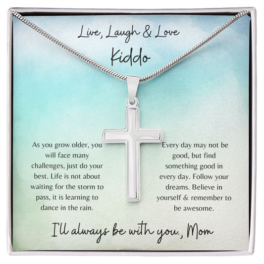 Cross Necklace ( Live, Laugh, Love Kiddo | Cross Necklace )